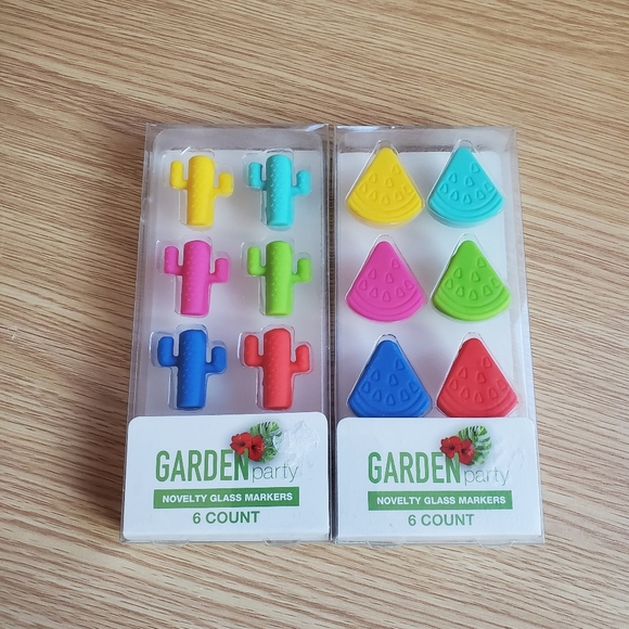 Other - Novelty glass drink markers‎ cacti watermelon